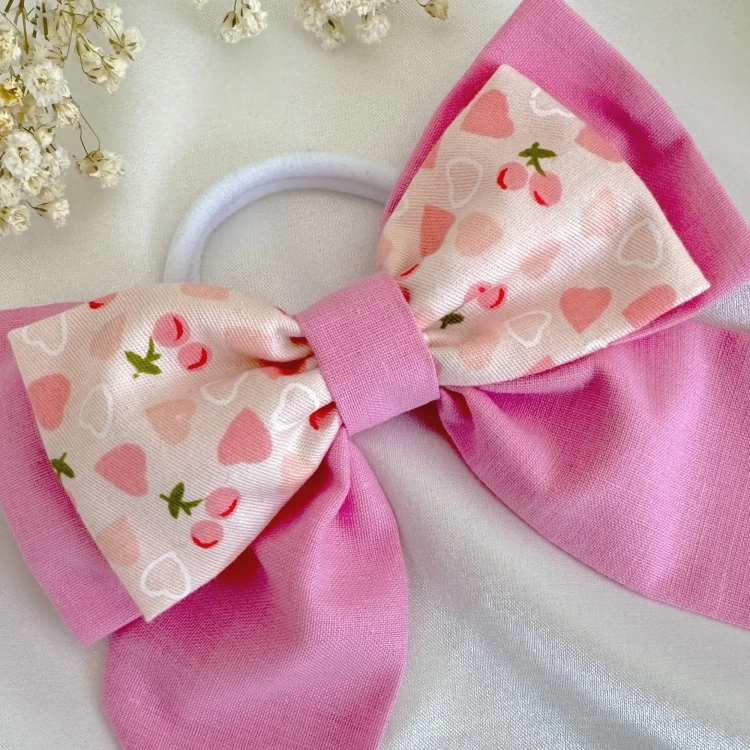 Kokardka bawełniana podwójna – Pink.webp