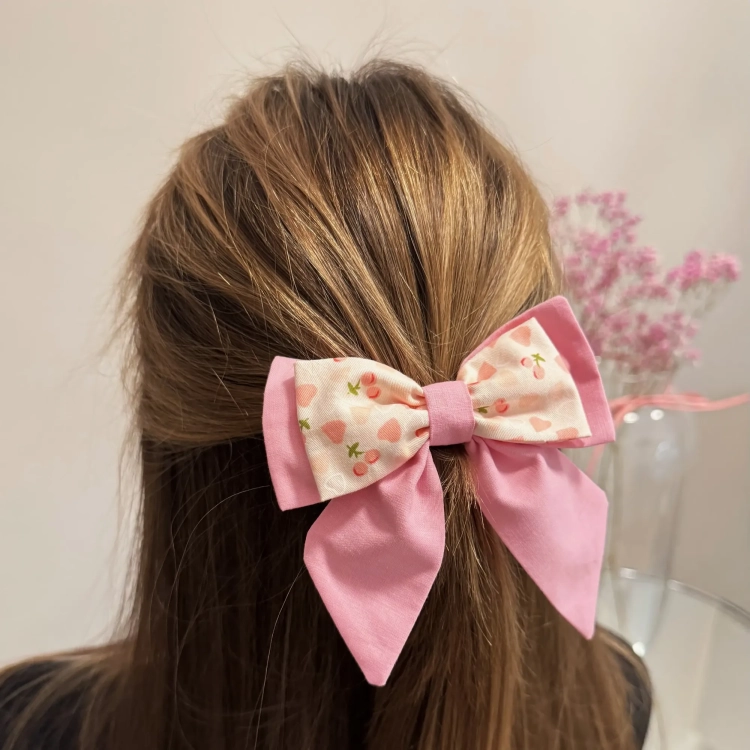 Kokardka bawełniana podwójna – Pink.webp